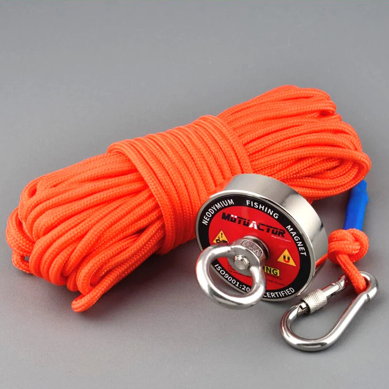 120KG/220KG /300KG/450KG Salvage Magnet Large Neodymium N52 Magnets Magnet Strong Fishing Magnet with Rope Gloves Bag