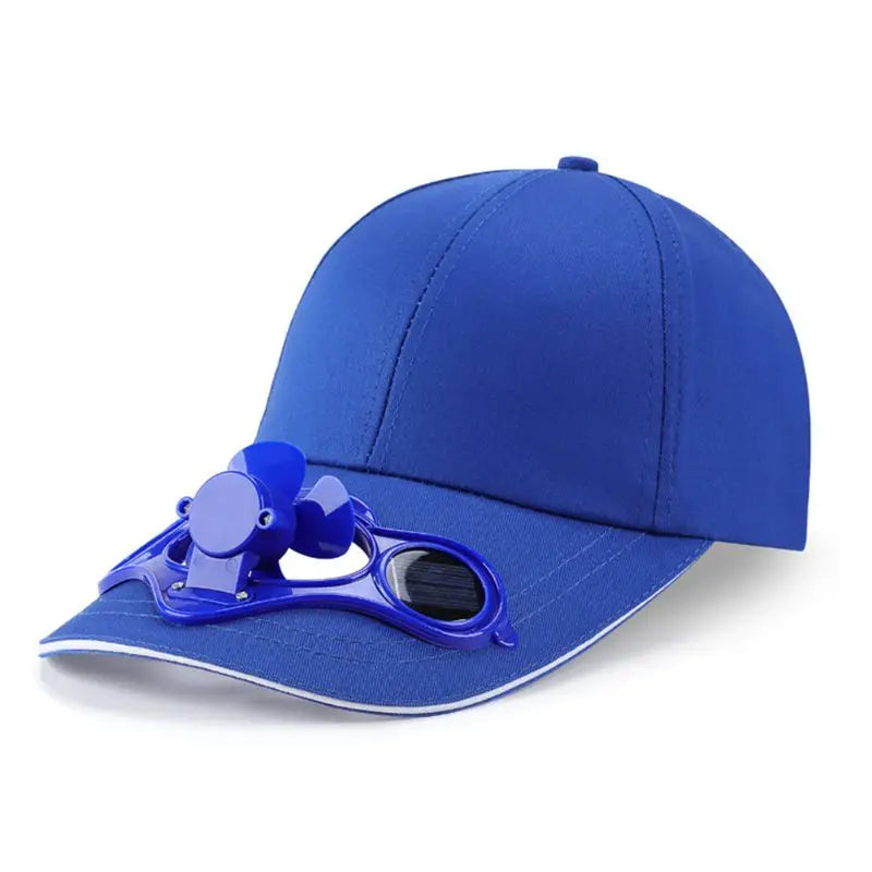 Summer Solar Panel Powered Cooling Fan Baseball Cap Outdoor Peaked Sun Visor Hat