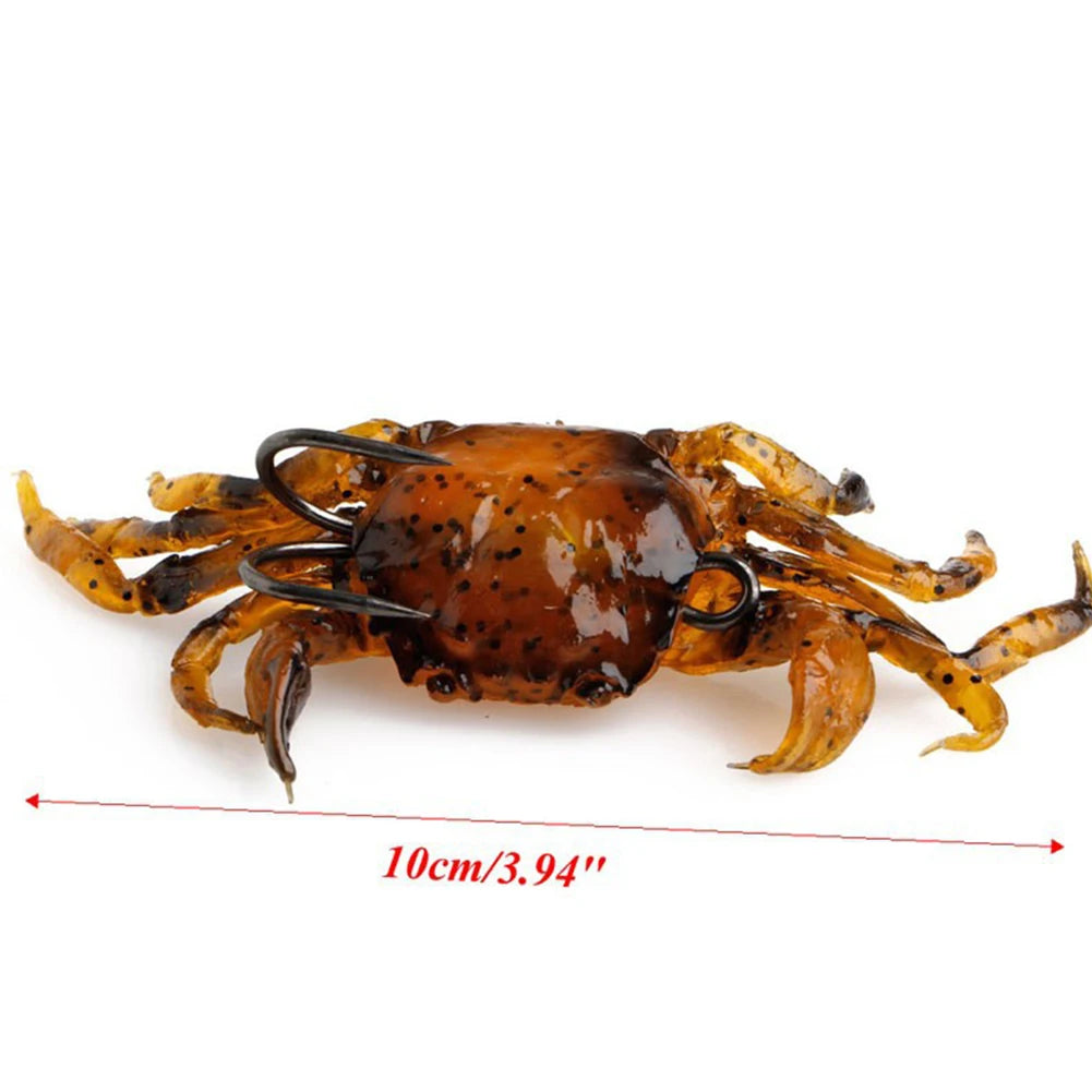 10cm Saltwater 3D Crab Lures Bass Wrasse Cod Sea Fishing Hook Tackle Bait