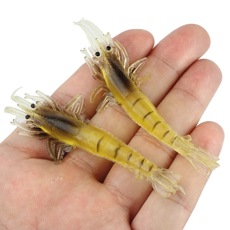 12pcs/lot Fishing Lures Silicone Soft Bait 10cm Artificial Shrimp Fishing Lure