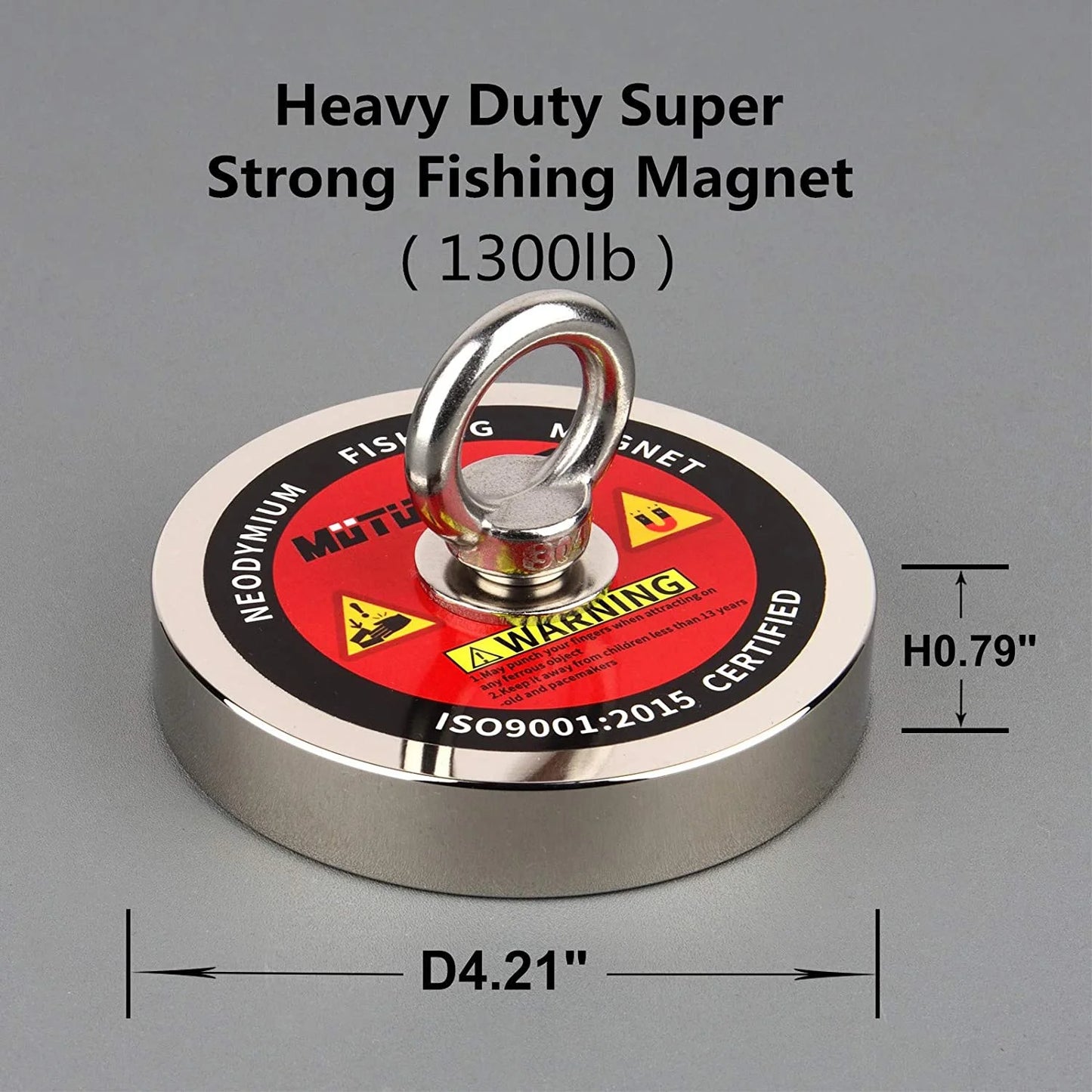 600KG Heavy Duty Neodymium Fishing Magnet N52 15M  Durable Rope Retriving Magnetic Ring Treasure Hunt