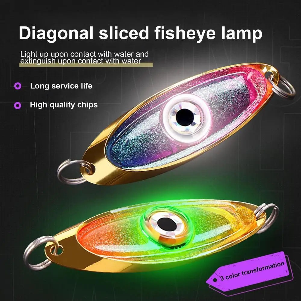 LED Fishing Lure Light Rotatable Underwater Eye Shape Fishing Lure Light Fishing Squid Bait Luminous Lure for Attracting Fish