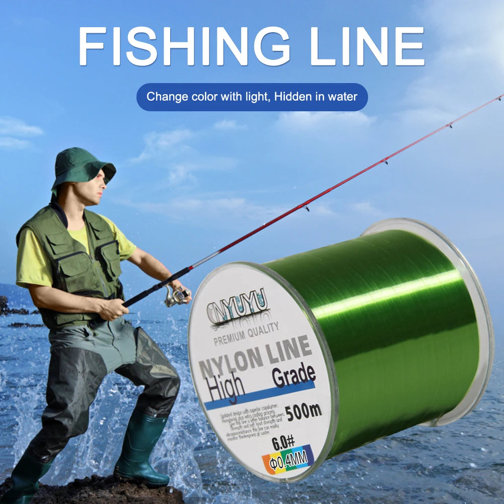 500M Nylon Fishing Line Monofilament Material From Japan Multiple Colour Lake River Carp Line Saltwater Fishing Accessories