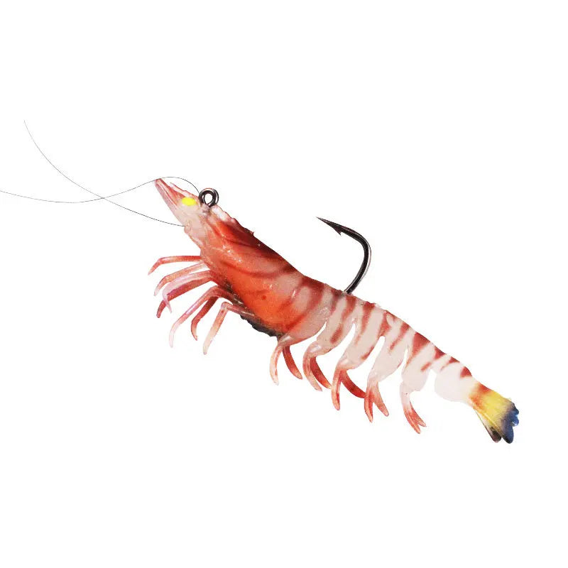 90mm Luminous Shrimp Silicone Artificial Bait Simulation Soft Prawn With Hooks Carp Wobbler For Fishing Tackle Lures Accessories