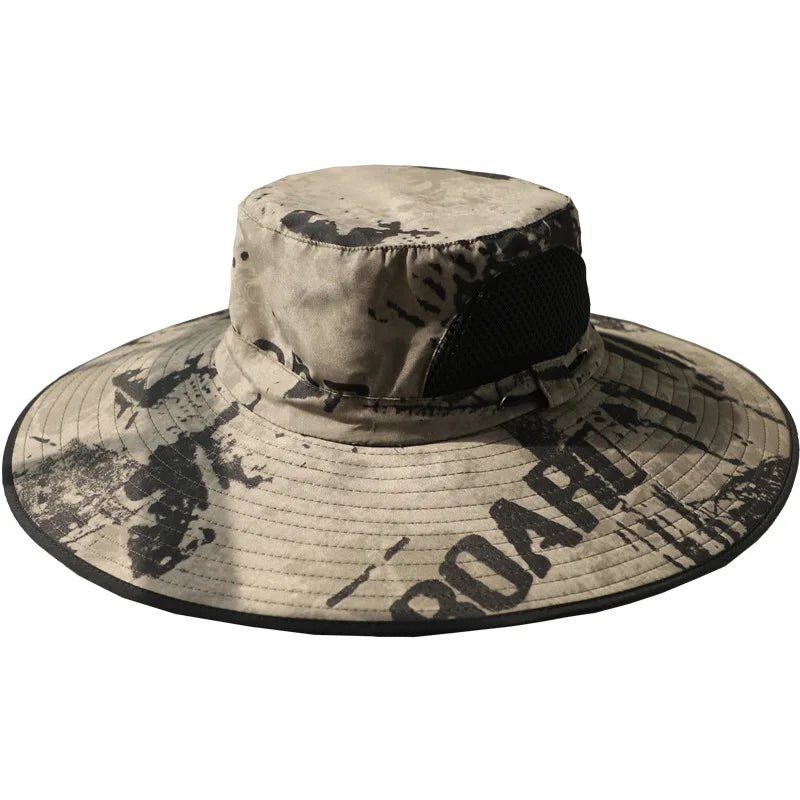 3pcs/Set Men Bucket Hat with Shawl Veil Camouflage Summer Sand Prevention 12cm Army Sun Hat Waterproof Outdoor Camp Fishing Cap