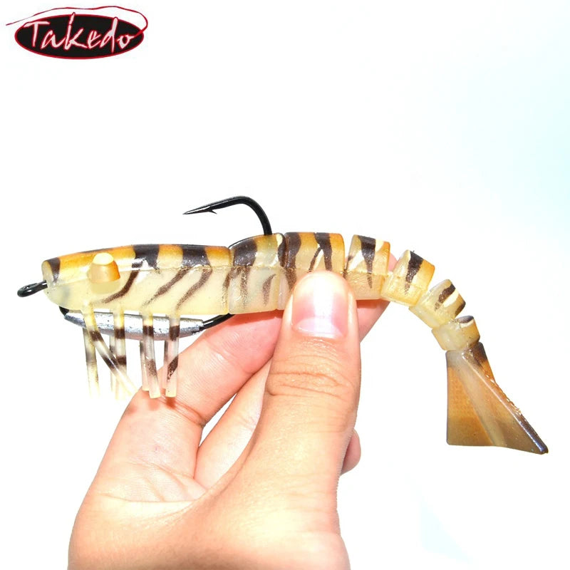 TAKEDO LIVE SHRIMP LV01A 90MM 8G 120MM 17G Prawn Lure TPR Artificial Bait Soft Lure Fishing Shrimp Lure Sea Bass Lure