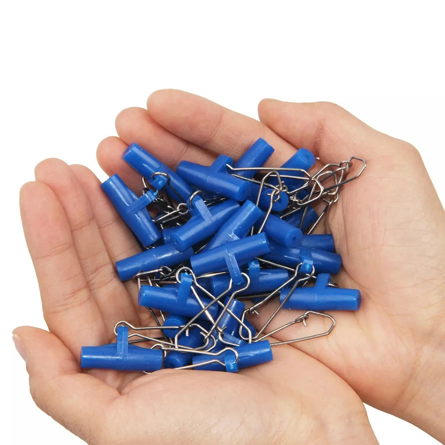 Heavy Duty Fishing Line Sinker Slides Blue Plastic Head Swivel with Duo-lock Nice Snap Fishing Sinker Slider 25pcs