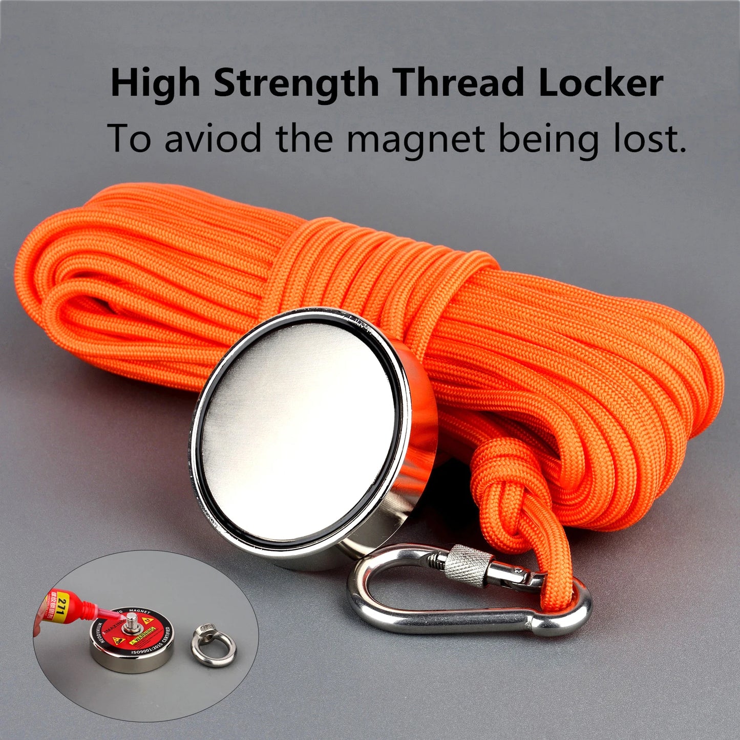 180KG 300KG 500KG Fishing Magnet Label Design Salvage Magnet World Large Neodymium N52 Magnets Search 10M Rope