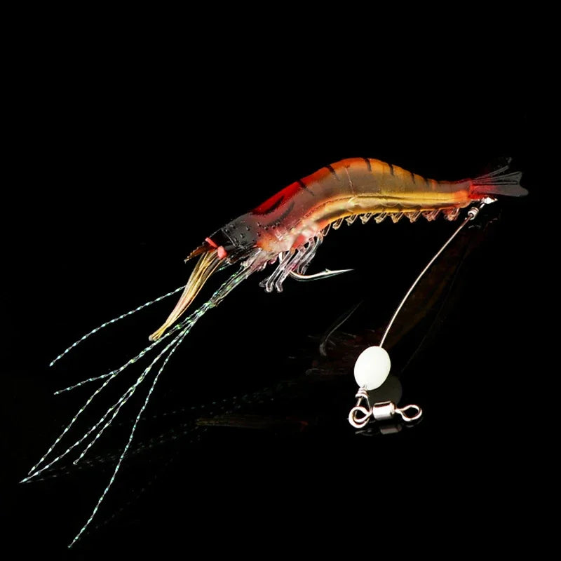 1 Pc Luminous Soft Fishing Lures Fake Shrimp Floating Shaped Lure Bait Bionic Artificial Shrimp with Hook Fishing Tackle