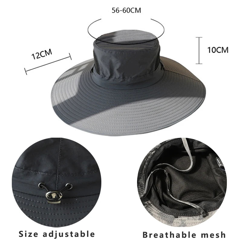 3pcs/Set Men Bucket Hat with Shawl Veil Camouflage Summer Sand Prevention 12cm Army Sun Hat Waterproof Outdoor Camp Fishing Cap