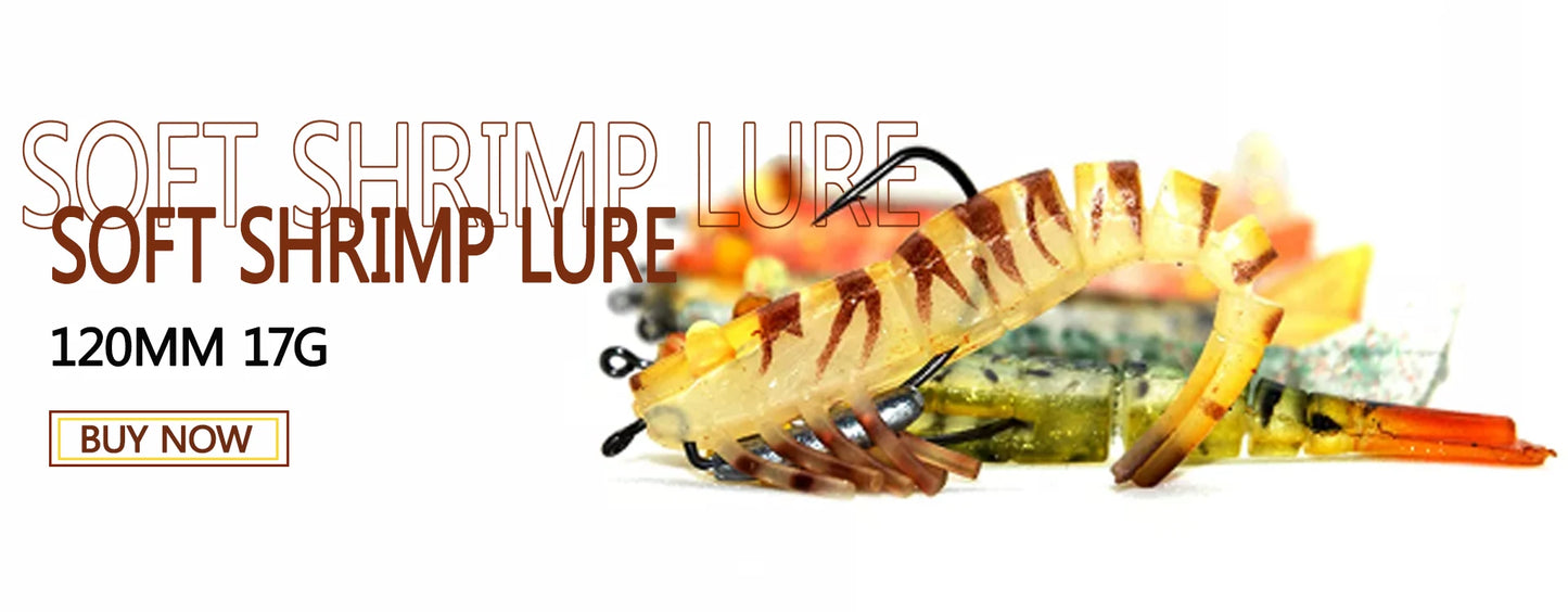 TAKEDO LIVE SHRIMP LV01A 90MM 8G 120MM 17G Prawn Lure TPR Artificial Bait Soft Lure Fishing Shrimp Lure Sea Bass Lure