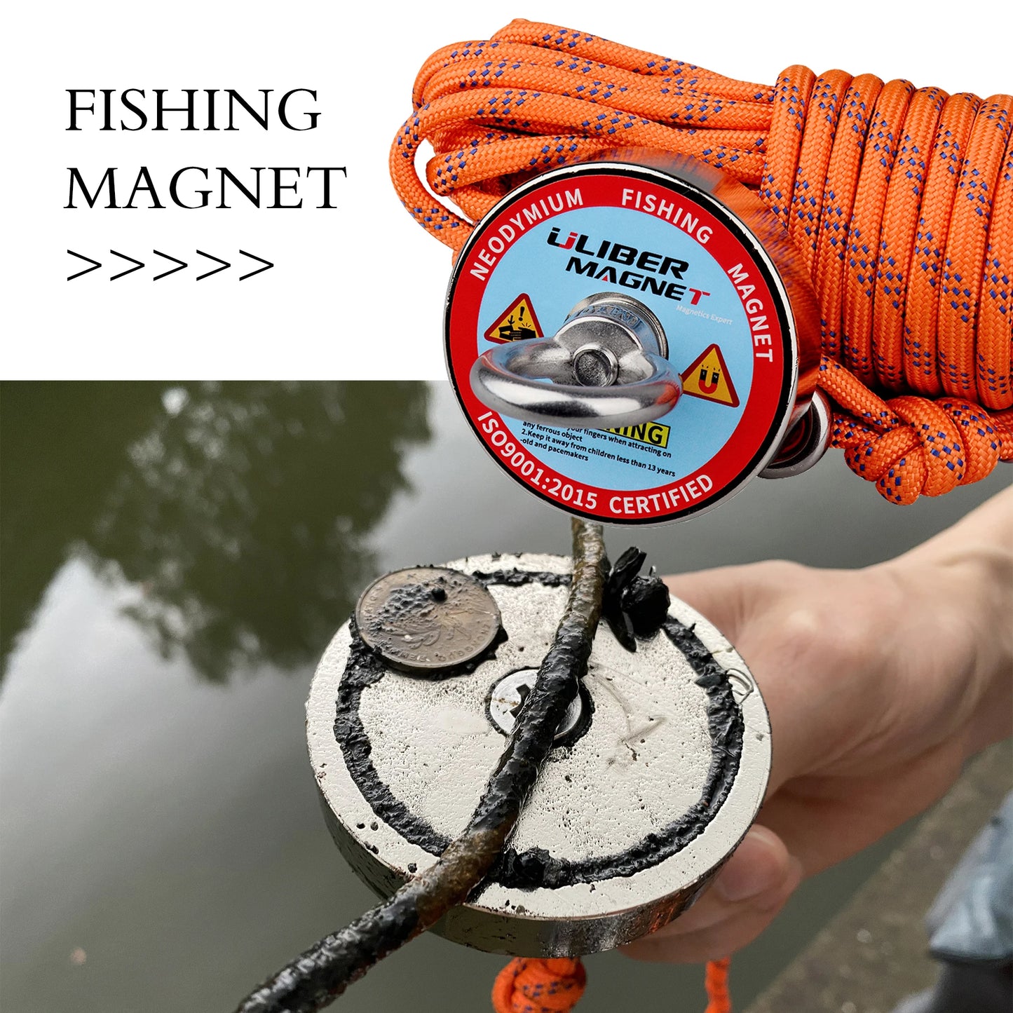 150KG One Side Strong Neodymium Magnet Search Magnets D60mm Salvage Fishing Set 10M Rope Lake River Funny Outdoor Sports