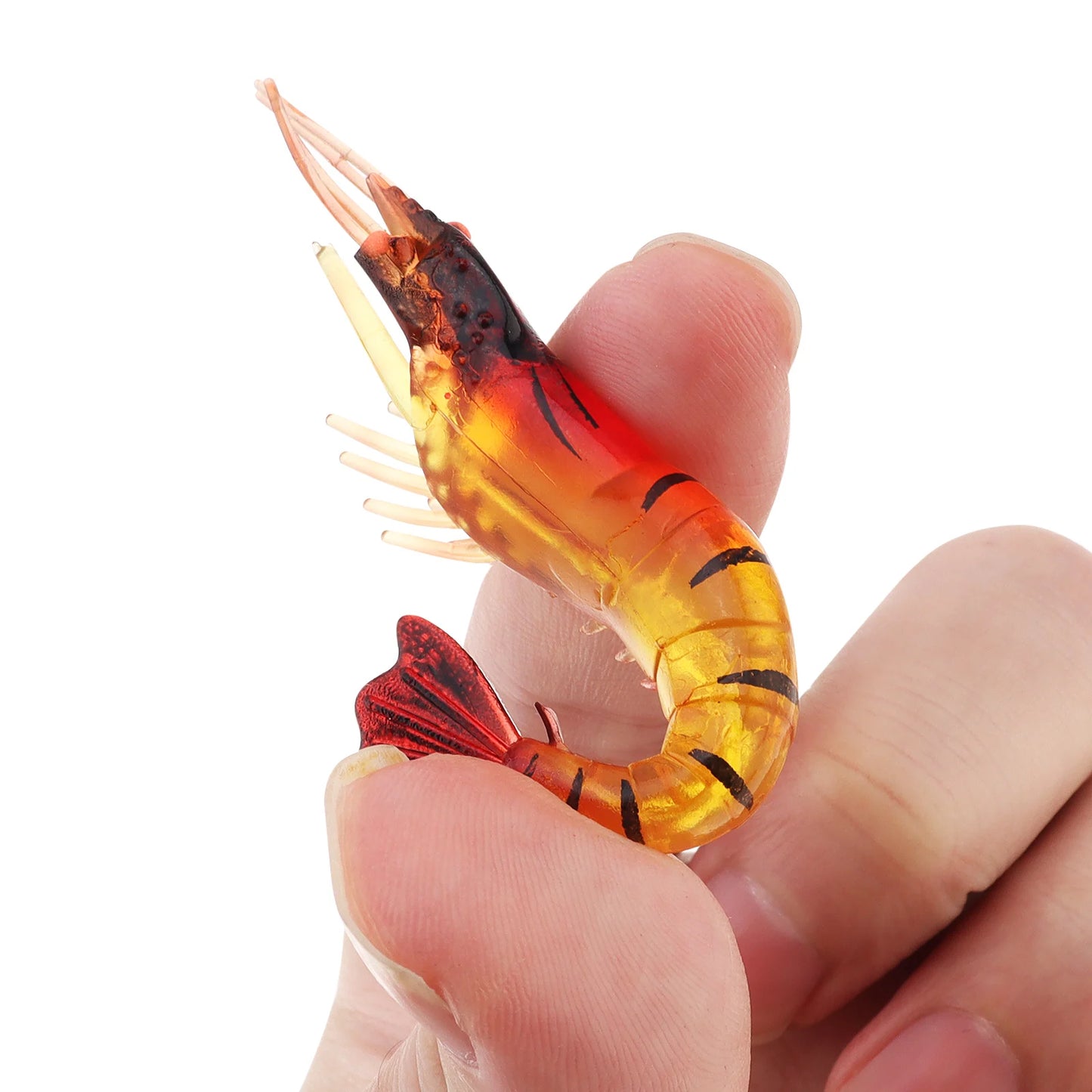 10pcs/lot 10cm Soft Shrimp Fishing Lure Artificial Bait Silicone Fishing Lure Lifelike Prawn Squid Fishing Tackle Accessories