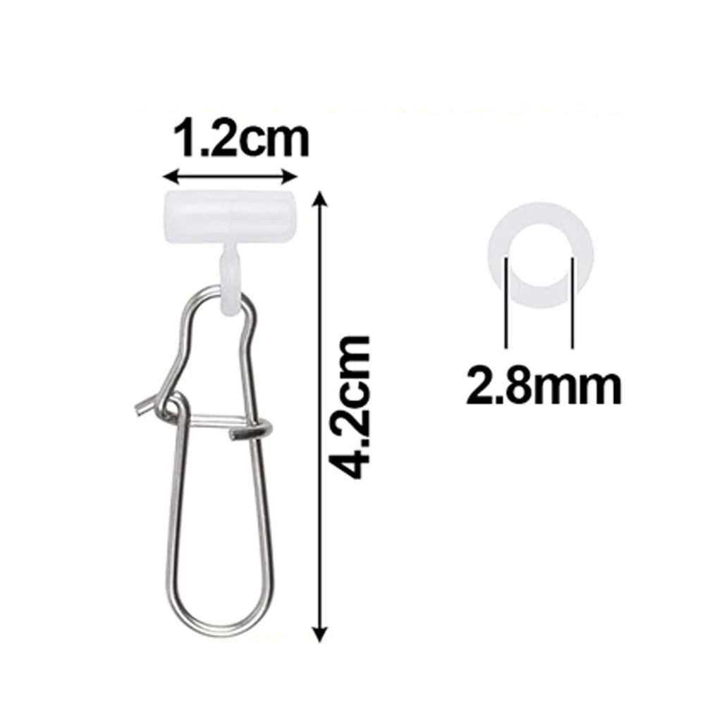 100Pcs fishing slider swivel sinker snap weighted swivel Sliding fishing swivels slides Fishing Line Connector Fishing Tackle