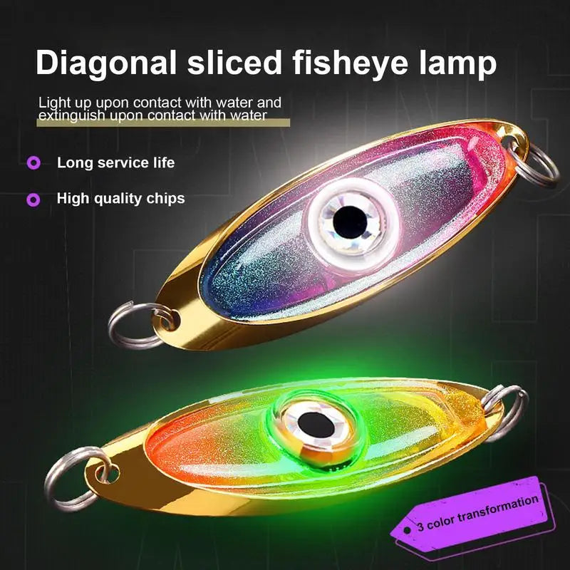 LED Fishing Lure Light Rotatable Underwater Eye Shape Fishing Lure Light Fishing Squid Bait Luminous Lure for Attracting Fish