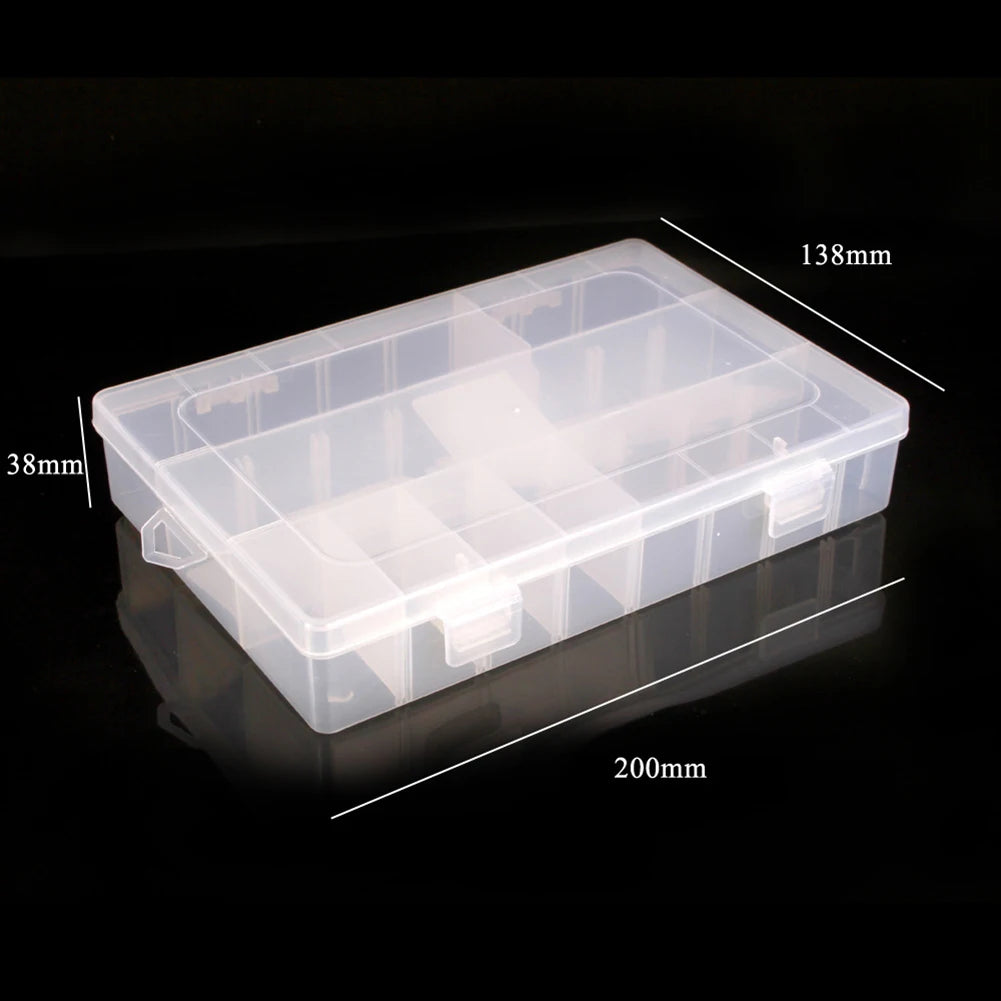 10/15/24/48 Grids Compartment Fishing Tackle Box Transparent Plastic Storage Box Fishing Lure Bait Hook Organizer Case Container