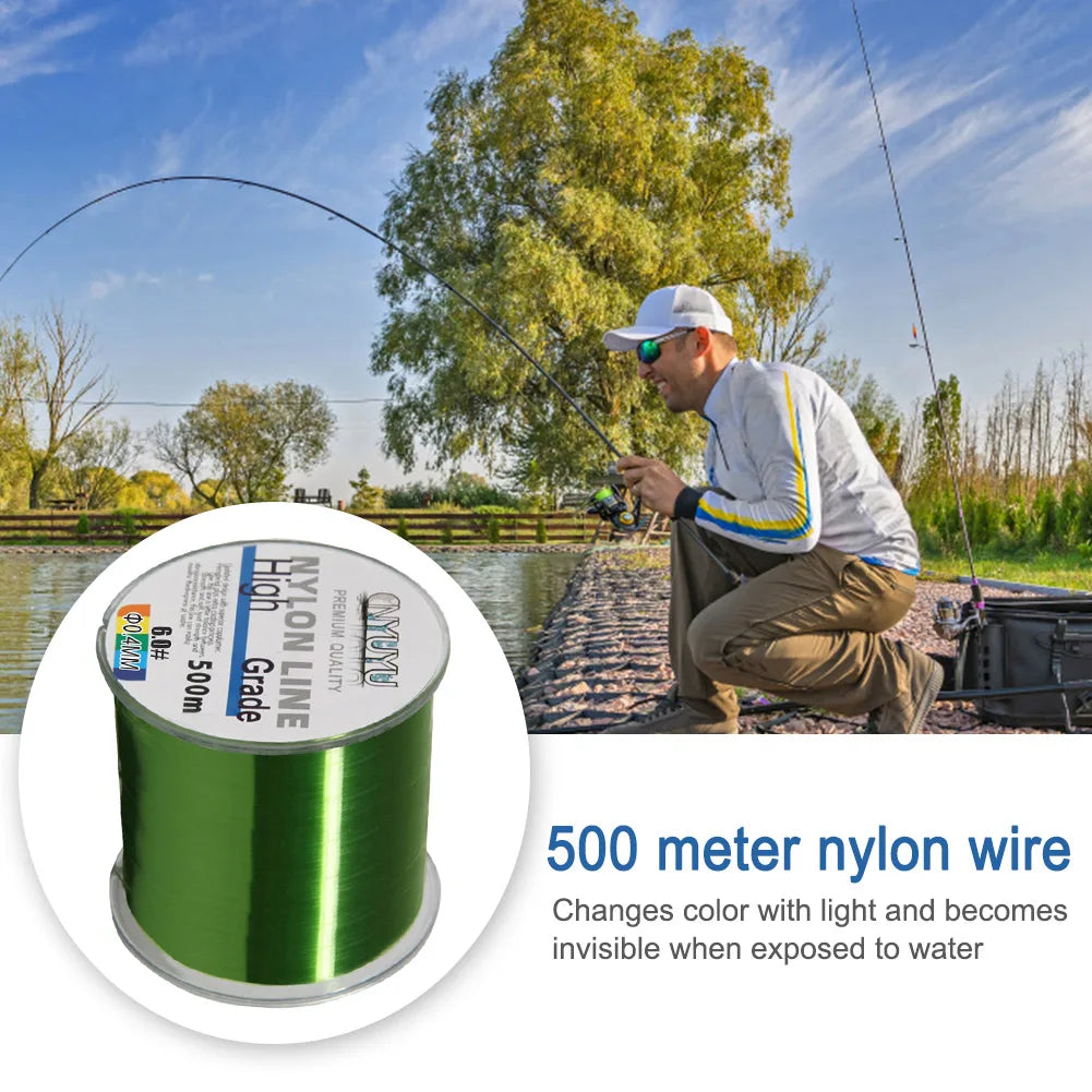 500M Nylon Fishing Line Monofilament Material From Japan Multiple Colour Lake River Carp Line Saltwater Fishing Accessories