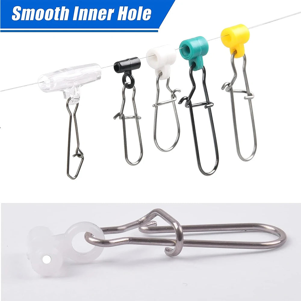 16Pcs Fishing Line Sinker Slides Heavy Duty Sinker Slider Swivel with Duo Lock Hooked Snaps Saltwater Sinker Weights Connector