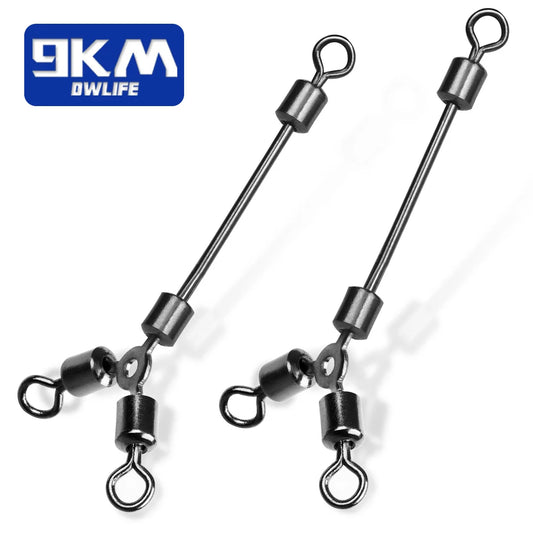 3-Way Swivel 25~50Pcs Fishing Rolling Swivel Connector Long Leg O-Shape Three Way Swivels Fishing Tackle Saltwater Freshwater