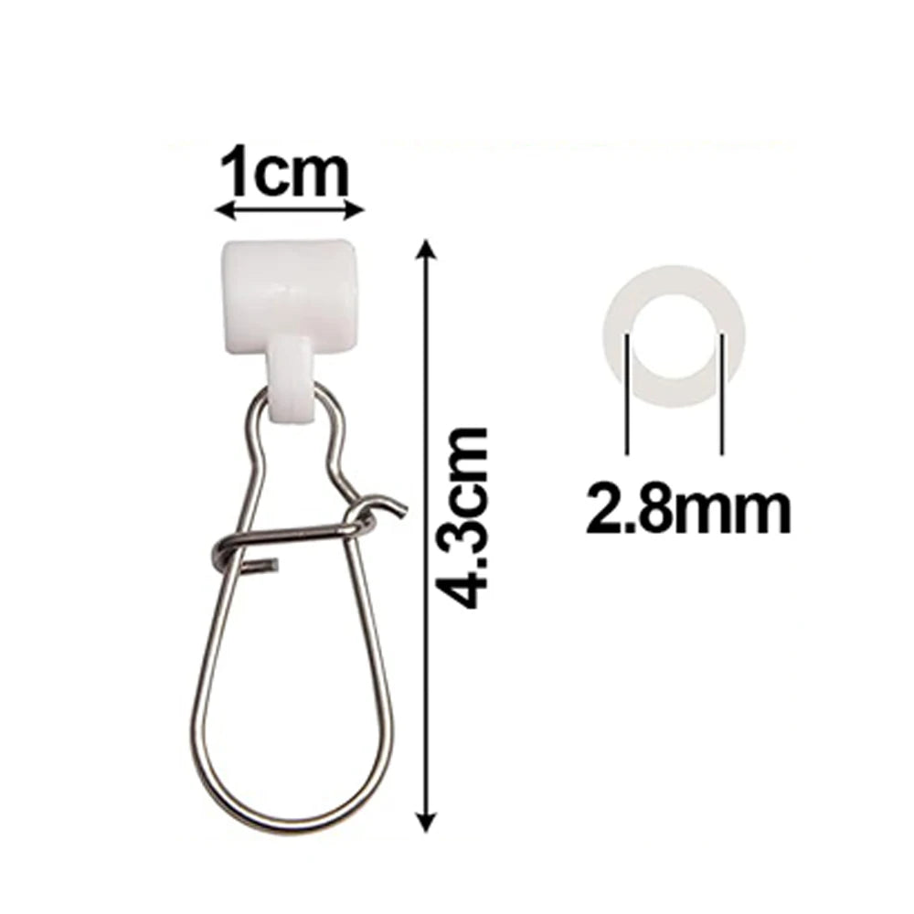 100Pcs fishing slider swivel sinker snap weighted swivel Sliding fishing swivels slides Fishing Line Connector Fishing Tackle