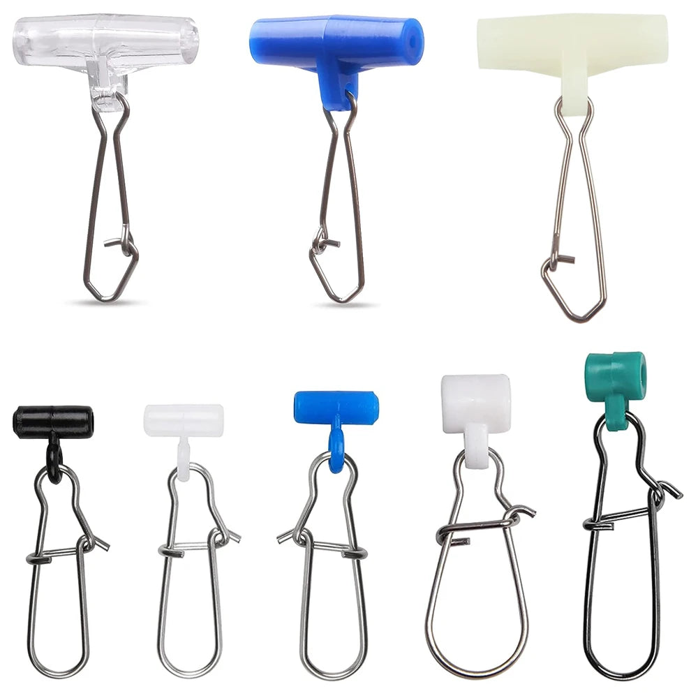 16Pcs Fishing Line Sinker Slides Heavy Duty Sinker Slider Swivel with Duo Lock Hooked Snaps Saltwater Sinker Weights Connector