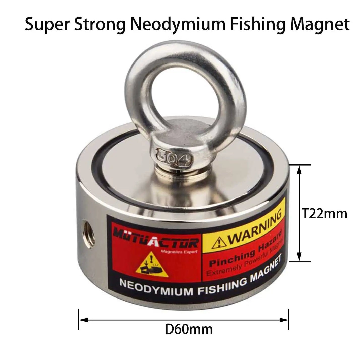 Two Sided Strong Neodymium Round Magnet Set with 15m Rope Verticall Pullforce Fishing Detecting Metal 280kg  360KG 500KG 700KG