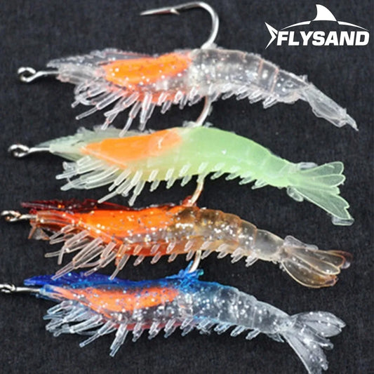 FLYSAND Hooks Shrimp Soft Lure Silicon Fishing Lures 6cm/3g Wobbler Fishing Artificial Baits With Hooks Carp Fishing Tackle