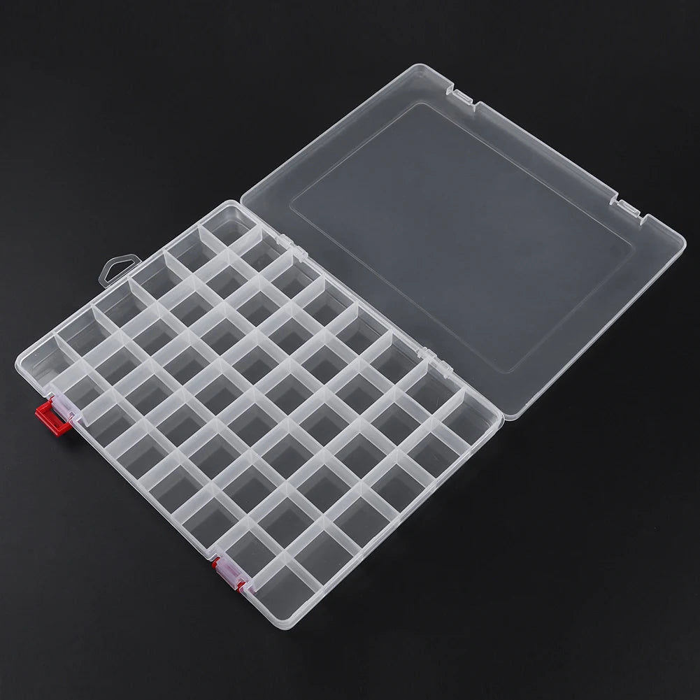 10/15/24/48 Grids Compartment Fishing Tackle Box Transparent Plastic Storage Box Fishing Lure Bait Hook Organizer Case Container