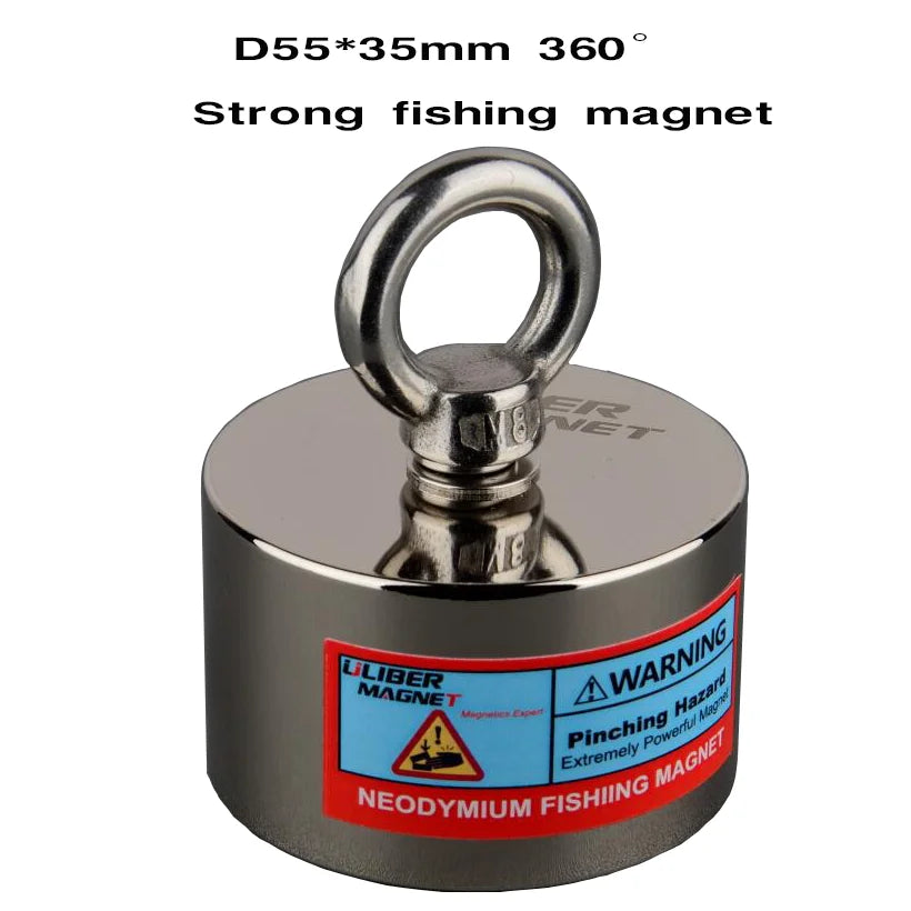 200KG Strong Magnetic Deep Pot  Magnets Fishing Salvage Neodymium Magnet N52 D55x35mm for Searching Treasure Sea River Lake