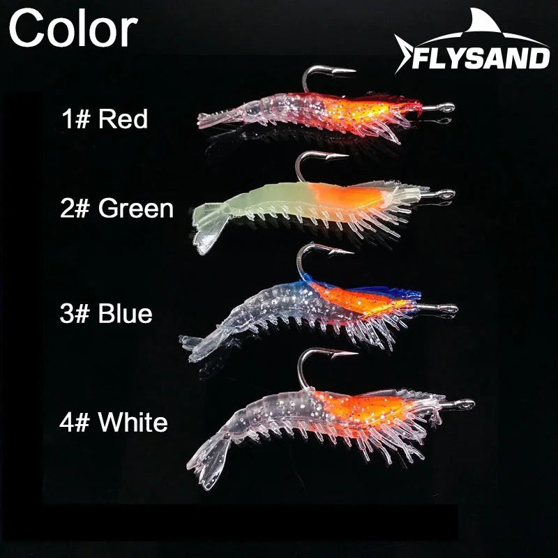 FLYSAND Hooks Shrimp Soft Lure Silicon Fishing Lures 6cm/3g Wobbler Fishing Artificial Baits With Hooks Carp Fishing Tackle