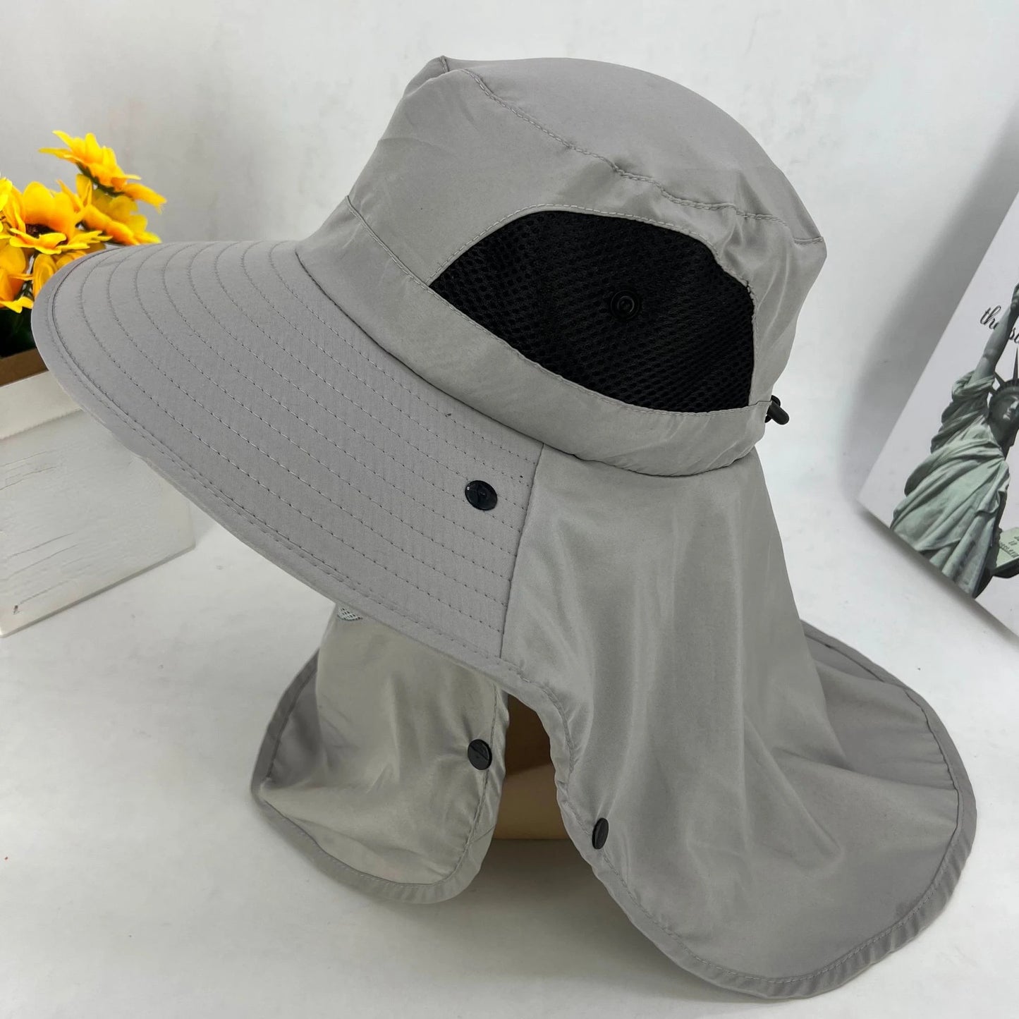 Summer Sun Hats UV Protection Outdoor Hunting Fishing Cap for Men Women Hiking Camping Visor Bucket Hat Removable Fisherman Hat