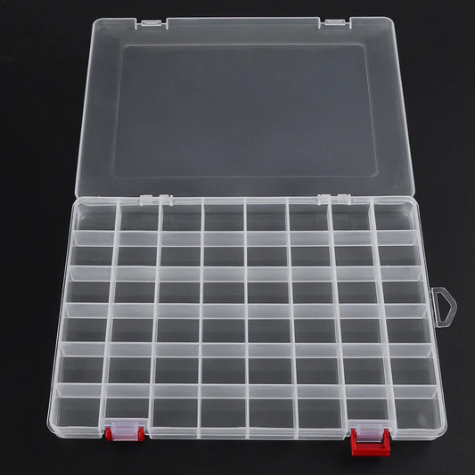 10/15/24/48 Grids Compartment Fishing Tackle Box Transparent Plastic Storage Box Fishing Lure Bait Hook Organizer Case Container