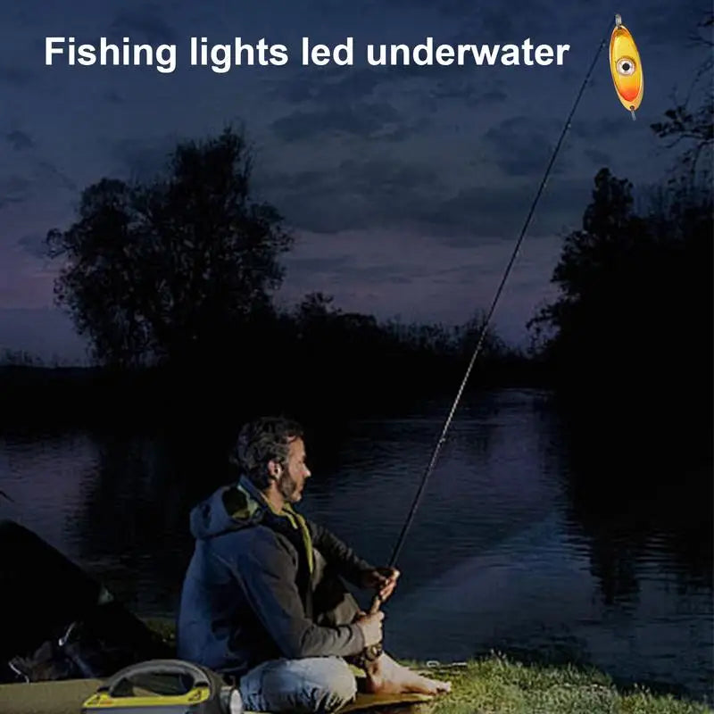 LED Fishing Lure Light Rotatable Underwater Eye Shape Fishing Lure Light Fishing Squid Bait Luminous Lure for Attracting Fish