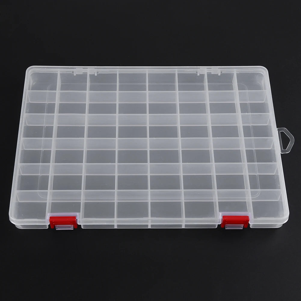 10/15/24/48 Grids Compartment Fishing Tackle Box Transparent Plastic Storage Box Fishing Lure Bait Hook Organizer Case Container