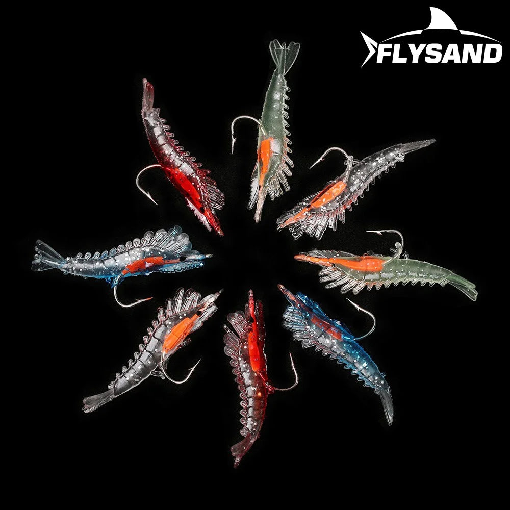 FLYSAND Hooks Shrimp Soft Lure Silicon Fishing Lures 6cm/3g Wobbler Fishing Artificial Baits With Hooks Carp Fishing Tackle