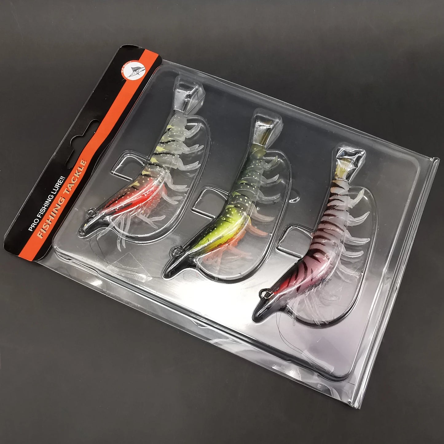 ANFS 1pc/3pcs Luminous Soft Bait Prawn Fishing Lure with Pre-rigged Fishing Jigs For Bass Trout Walleye Freshwater Saltwater