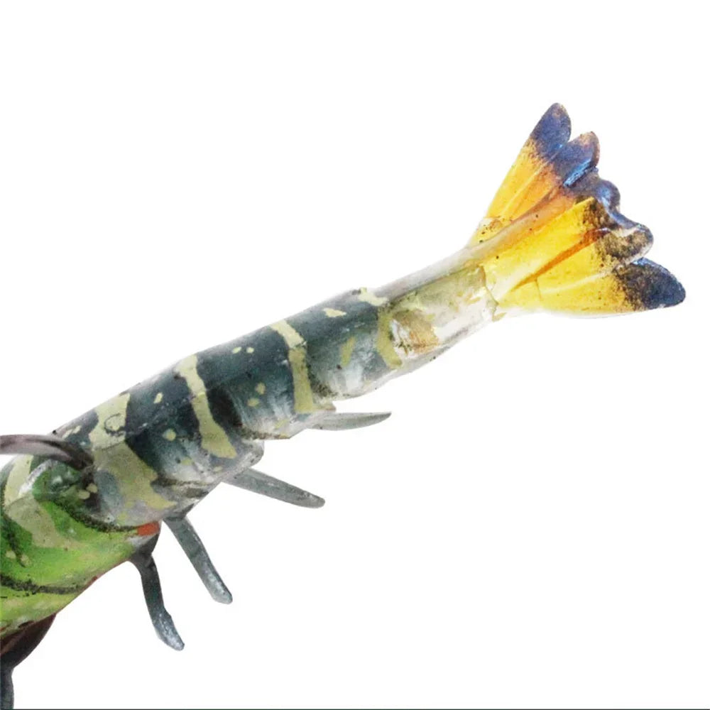 90mm Luminous Shrimp Silicone Artificial Bait Simulation Soft Prawn With Hooks Carp Wobbler For Fishing Tackle Lures Accessories