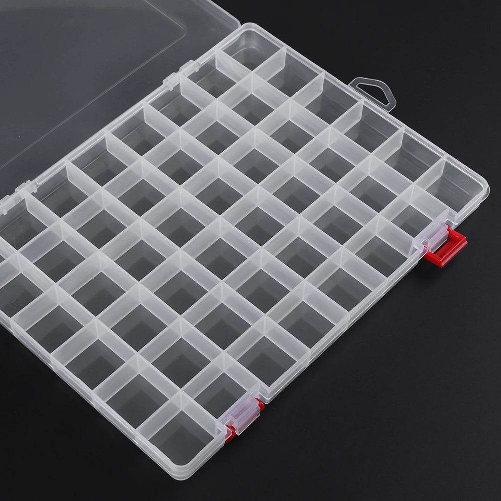 10/15/24/48 Grids Compartment Fishing Tackle Box Transparent Plastic Storage Box Fishing Lure Bait Hook Organizer Case Container