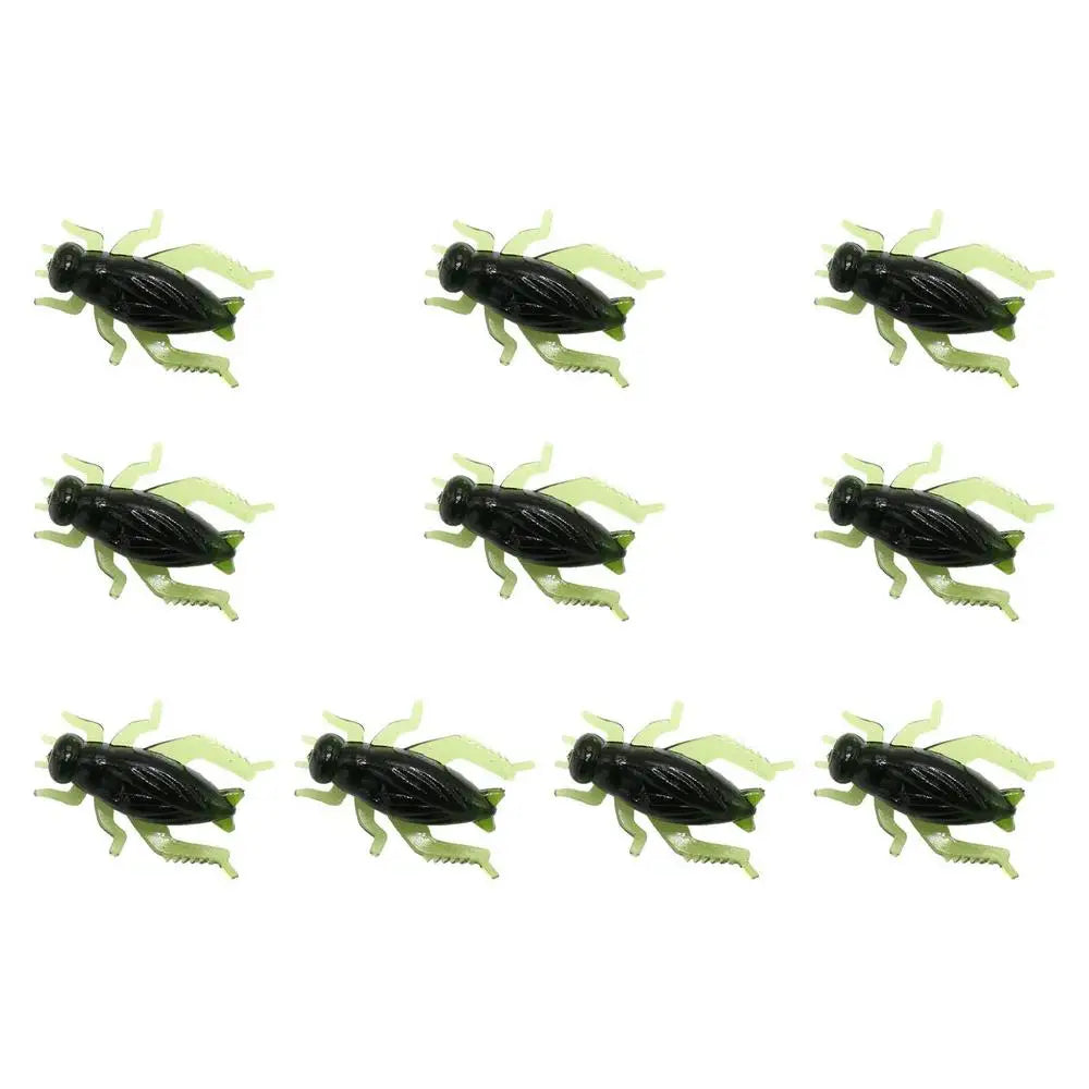 Artificial Fishing Bait 10pcs Fish Lures Fishing Bait Realistic Cricket Simulation Tear Resistance Float Bottom Drag Fishing