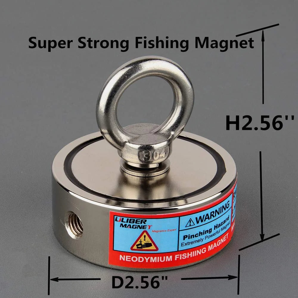 250KG Two Side Magnet Fishing Kit Super Strong Neodymium Magnets Rope Gloves Bag Magnetic Recovery Salvage