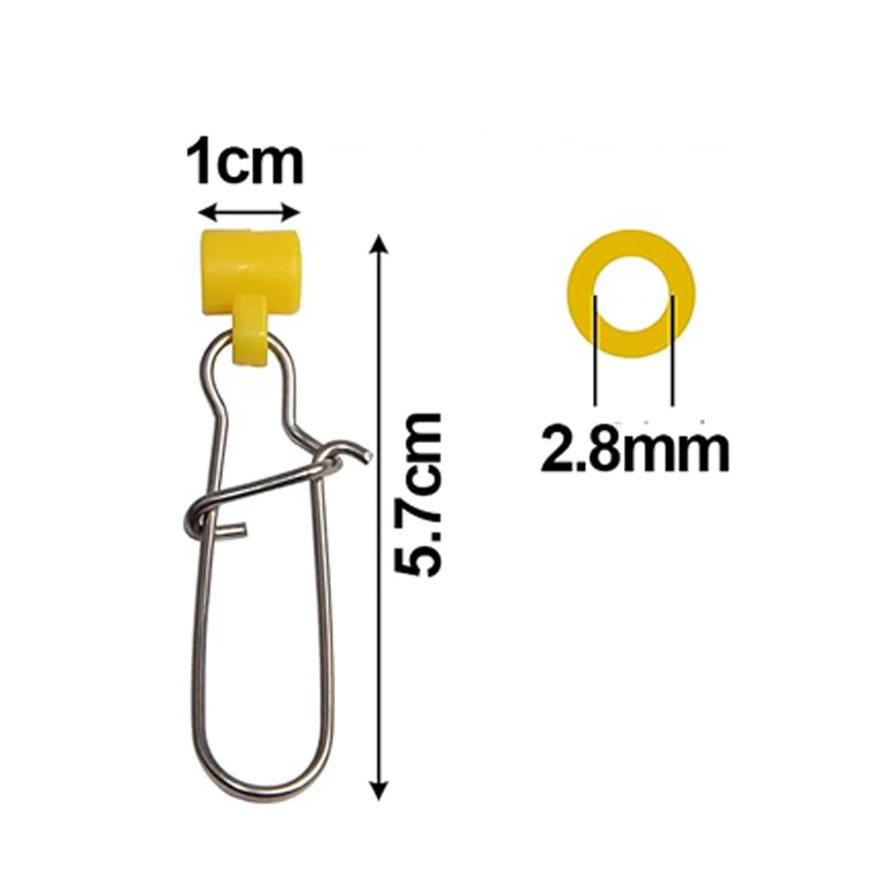 100Pcs fishing slider swivel sinker snap weighted swivel Sliding fishing swivels slides Fishing Line Connector Fishing Tackle