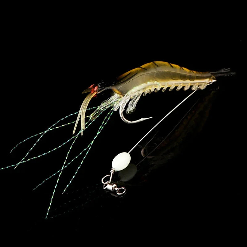 1 Pc Luminous Soft Fishing Lures Fake Shrimp Floating Shaped Lure Bait Bionic Artificial Shrimp with Hook Fishing Tackle