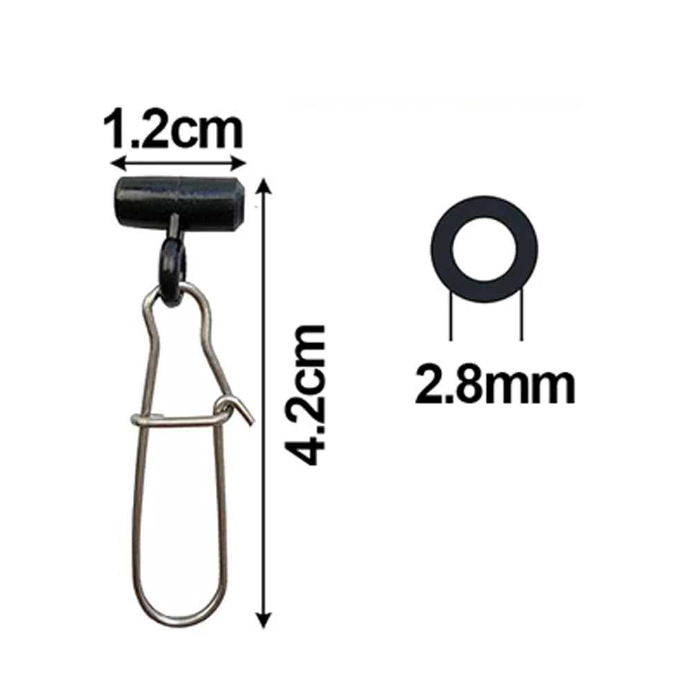 100Pcs fishing slider swivel sinker snap weighted swivel Sliding fishing swivels slides Fishing Line Connector Fishing Tackle