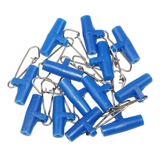 Heavy Duty Fishing Line Sinker Slides Blue Plastic Head Swivel with Duo-lock Nice Snap Fishing Sinker Slider 25pcs