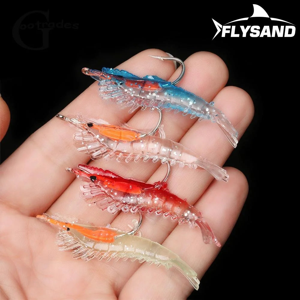 FLYSAND Hooks Shrimp Soft Lure Silicon Fishing Lures 6cm/3g Wobbler Fishing Artificial Baits With Hooks Carp Fishing Tackle