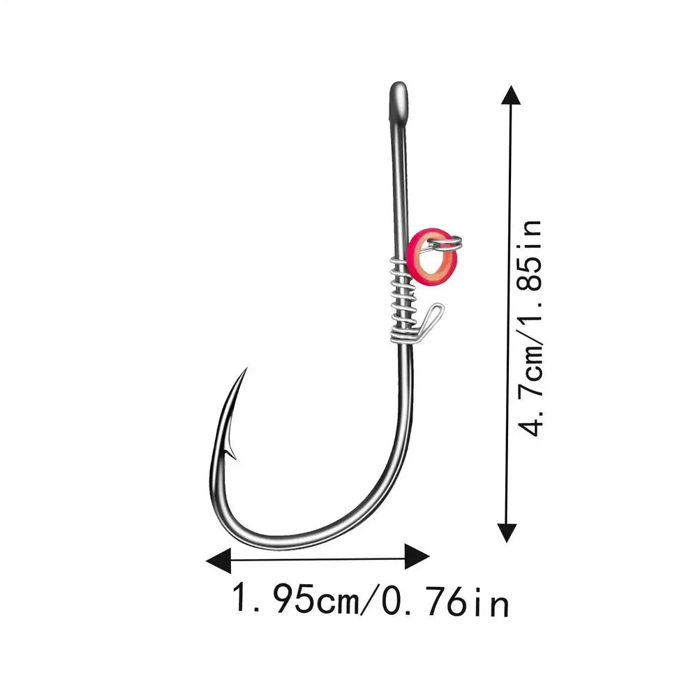 10Pcs/Set Live Shrimp Bait Hooks Carbon Steel Barbed Fishhook with Hole Catfish Bass Fishing Hook Fishing Tackle For Soft Lures