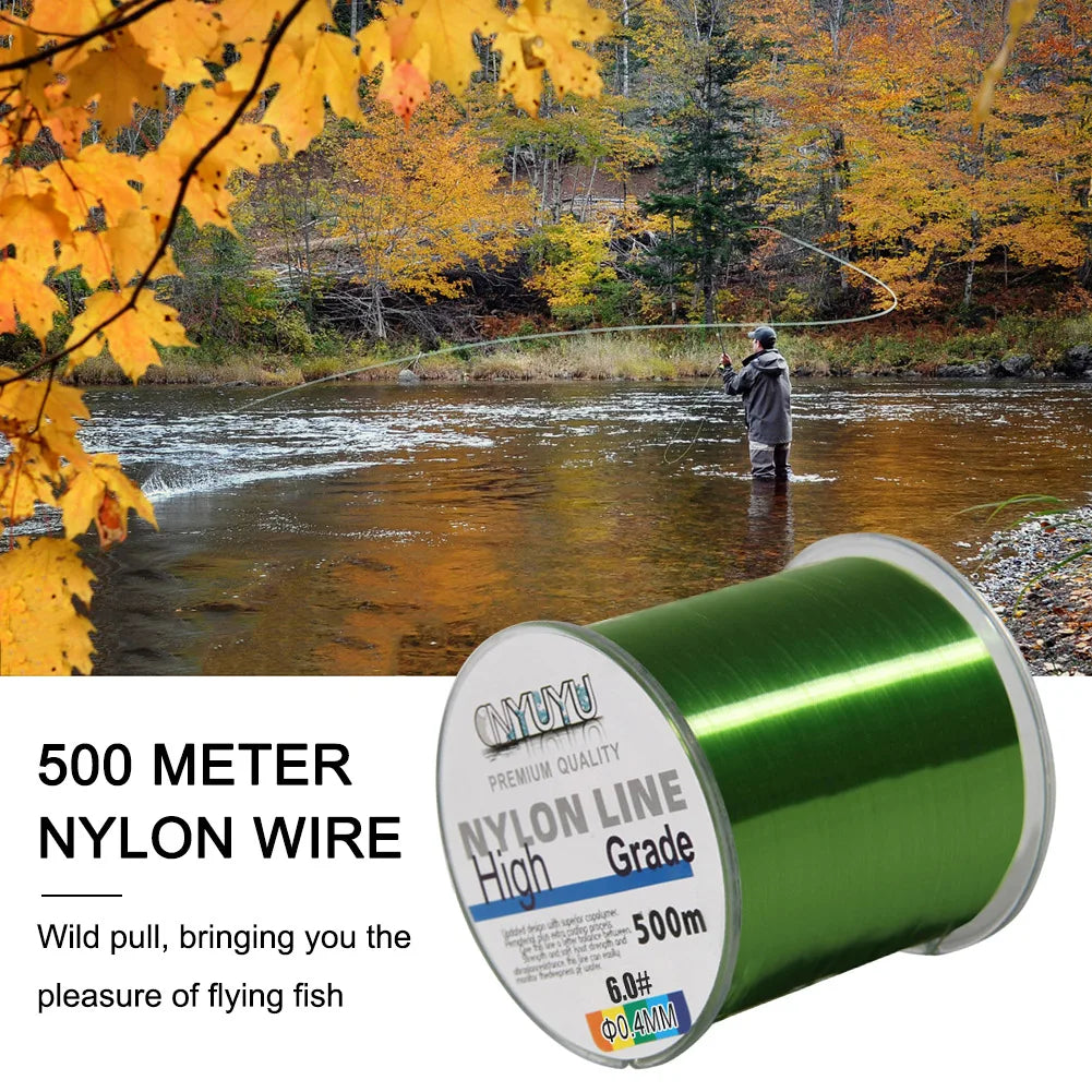 500M Nylon Fishing Line Monofilament Material From Japan Multiple Colour Lake River Carp Line Saltwater Fishing Accessories