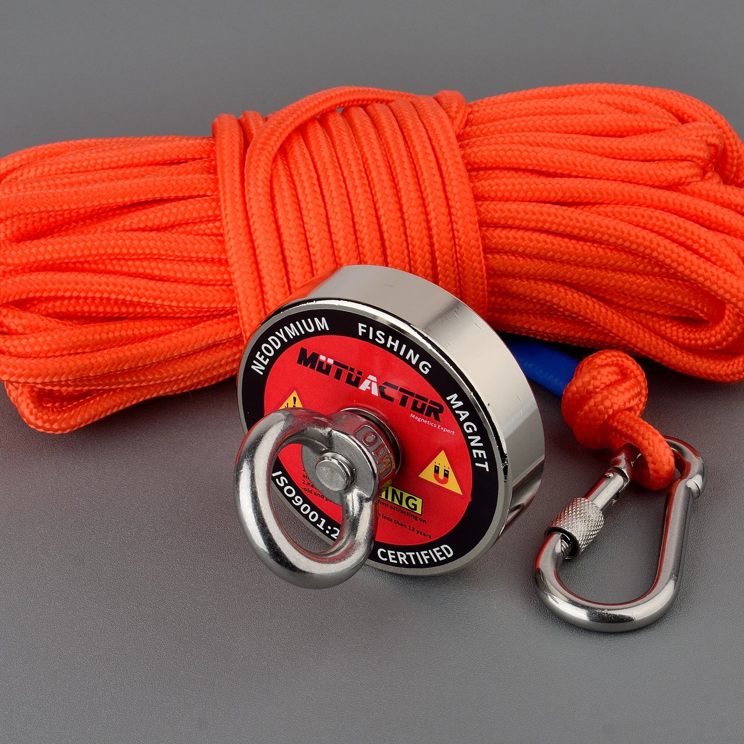 Strong Fishing Magnet Kit 150KG/220KG/300KG/450KG/500KG Heavy Duty 49feet Rope Gloves Locking Carabiner,Threadlocker