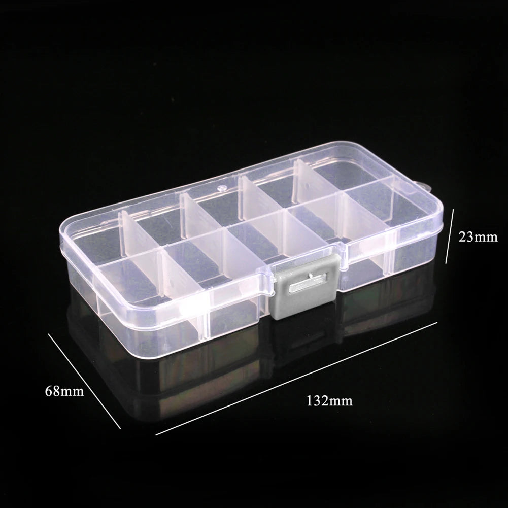 10/15/24/48 Grids Compartment Fishing Tackle Box Transparent Plastic Storage Box Fishing Lure Bait Hook Organizer Case Container