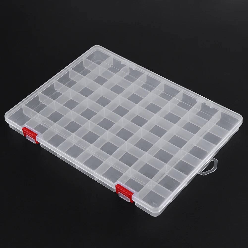 10/15/24/48 Grids Compartment Fishing Tackle Box Transparent Plastic Storage Box Fishing Lure Bait Hook Organizer Case Container